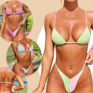 Lavender , sky blue and minty green